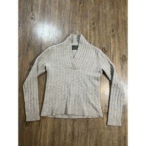 Lauren Ralph Lauren 100% Cashmere Cable-Knit Gray Pullover Sweater Women’s XS